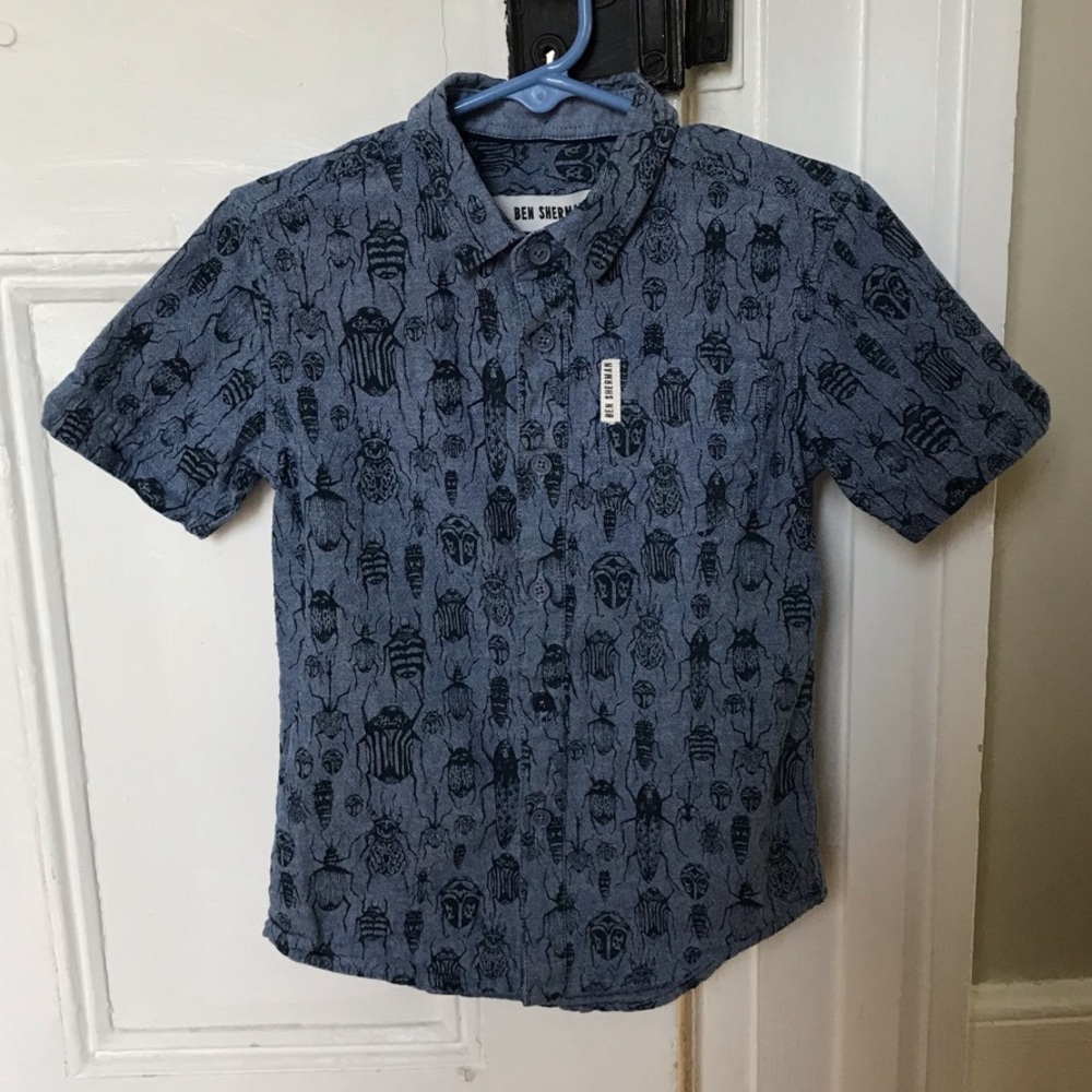 Ben Sherman Bug Denim / Navy Boys Button Down Shirt 5-6T